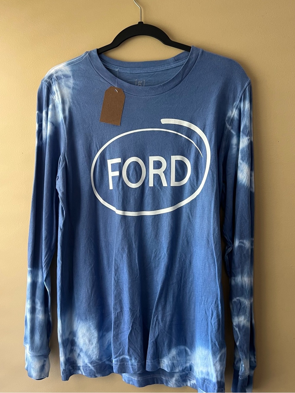 Tie-Dye Long Sleeve Tee with White FORD Logo